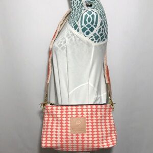 Erin Flett Jen Bag Checkered in Coral and Cream Colors & Crossbody Bag
